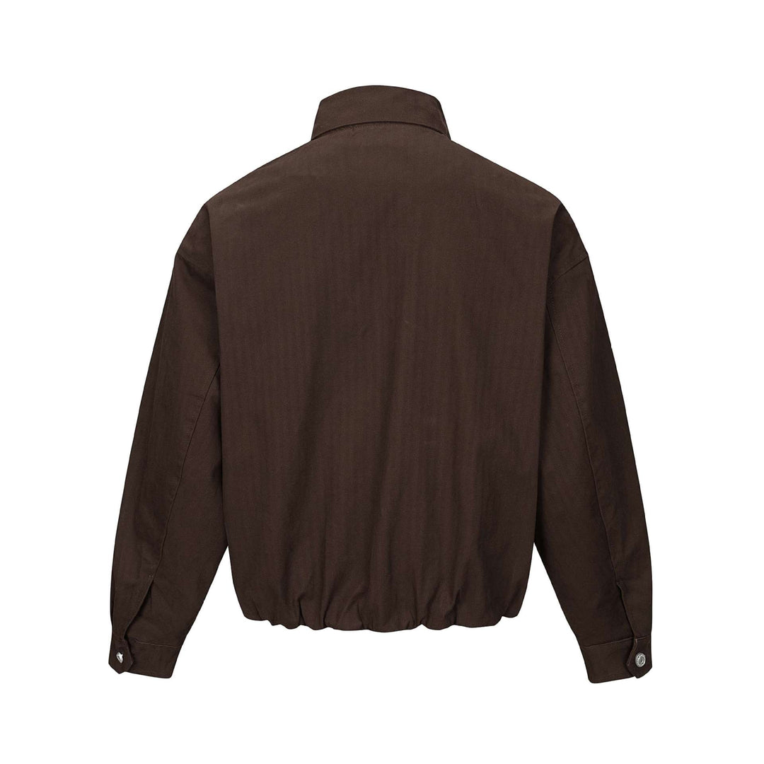 Men's short-cut canvas blouson with high stand-up collar and snap button placket Mune Fashion
