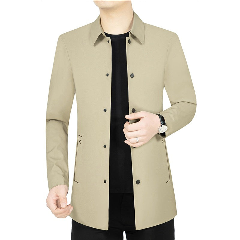 Men's lightweight unlined city coat in shirt jacket style with minimalist button placket Mune Fashion