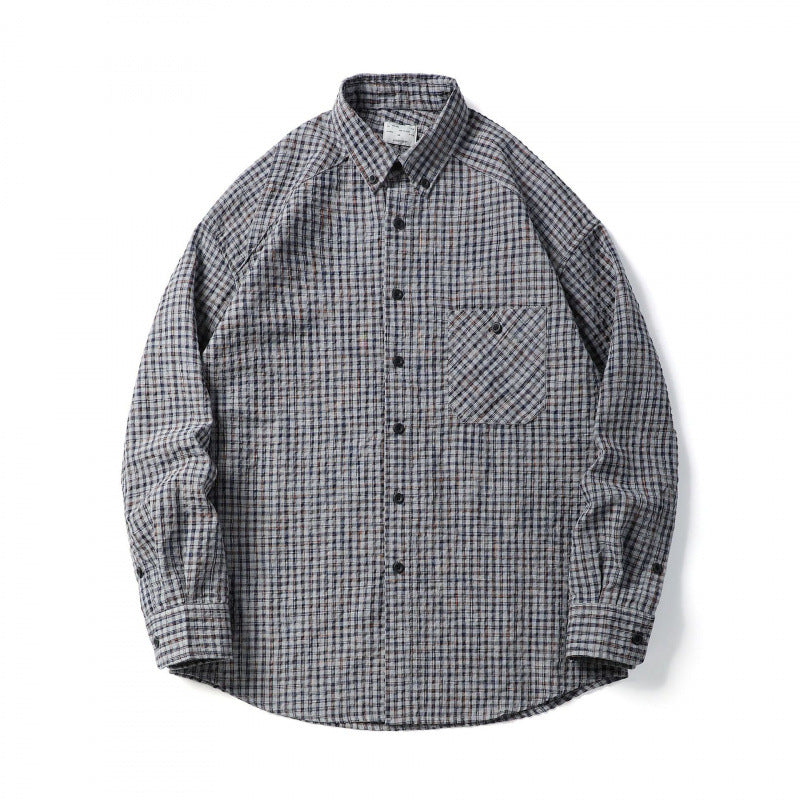 Men's Quilted Checkered Overshirt Jacket with Chest Pocket Mune Fashion