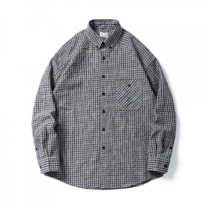 Men's Quilted Checkered Overshirt Jacket with Chest Pocket Mune Fashion
