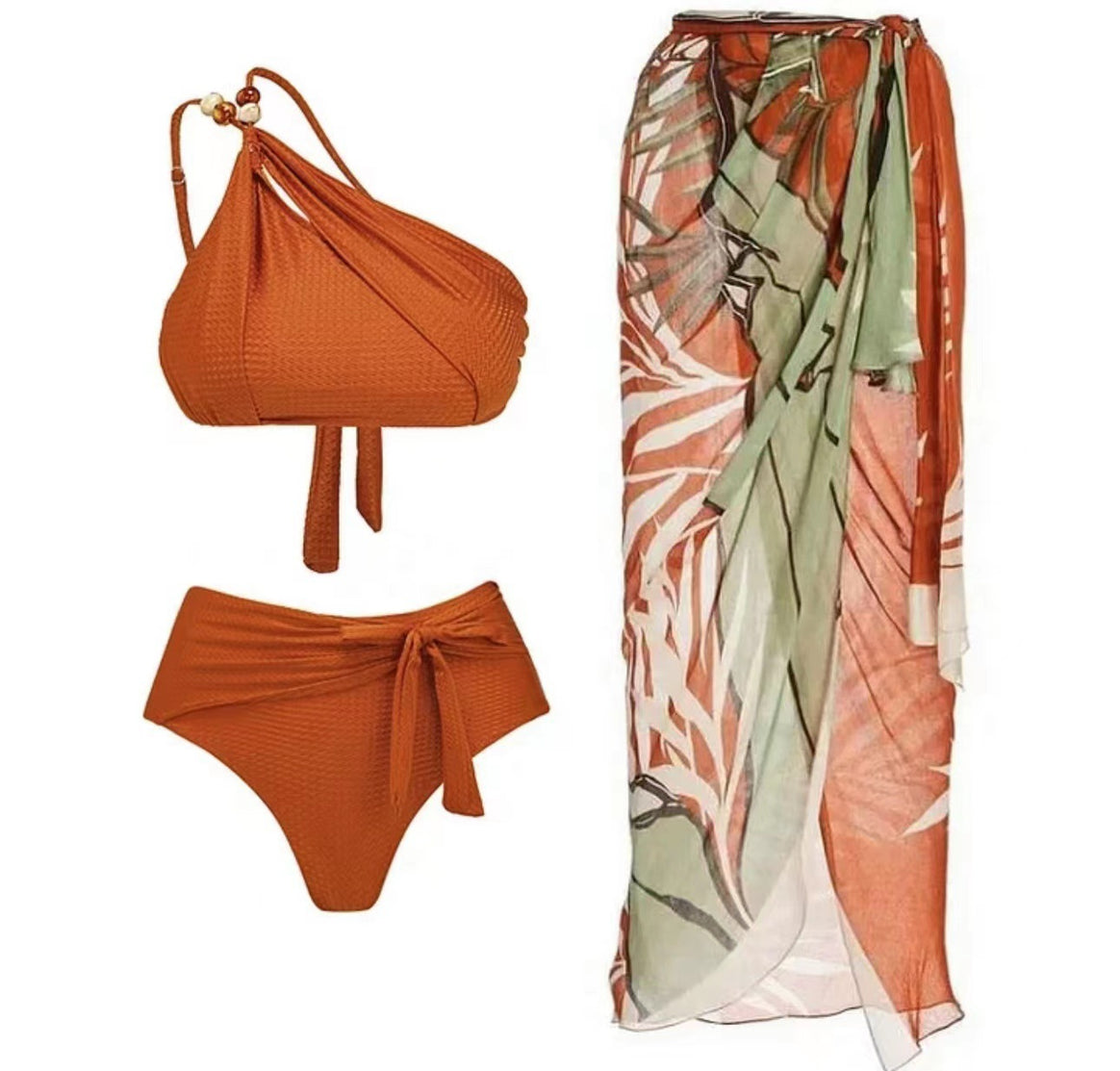 Women's bikini set with decorative wrap skirt Mune Fashion