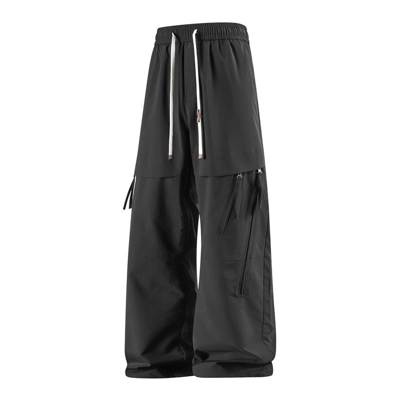 Men's Stylish Cargo Pants with Elastic Waistband and Practical Zipper Pockets Mune Fashion