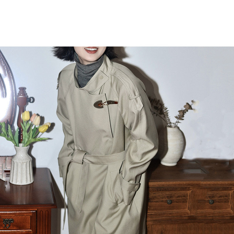 Ladies Fashionable Utility Jacket with High Collar Mune Fashion