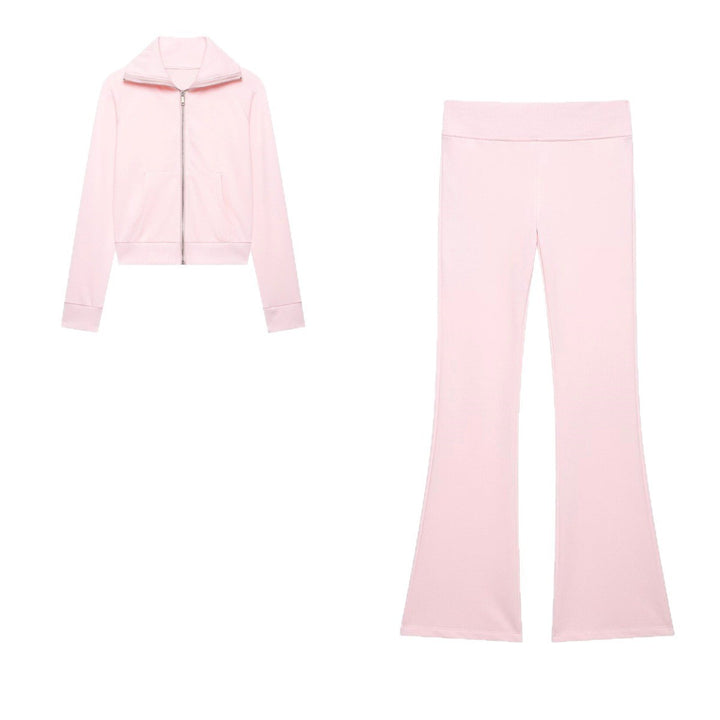 Women High-Waisted Stretch Flared Pants with Wide Flare and Elastic Waistband Mune Fashion