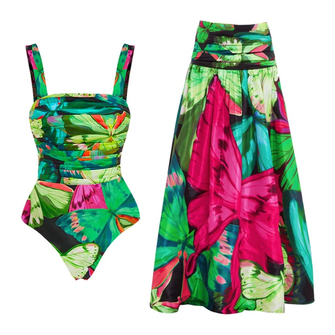 Women’s Floral Print One-Piece Swimsuit Mune Fashion