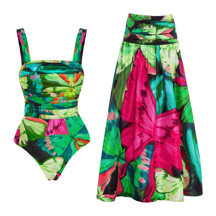 Women’s Floral Print One-Piece Swimsuit Mune Fashion