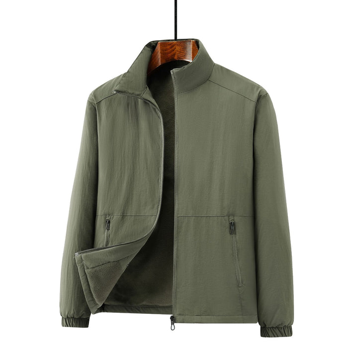Men's lightweight transitional jacket with fleece lining and stand-up collar Mune Fashion