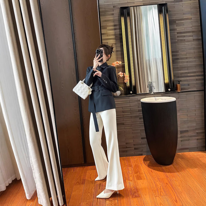 Women's Stylish Blazer with Belt Mune Fashion