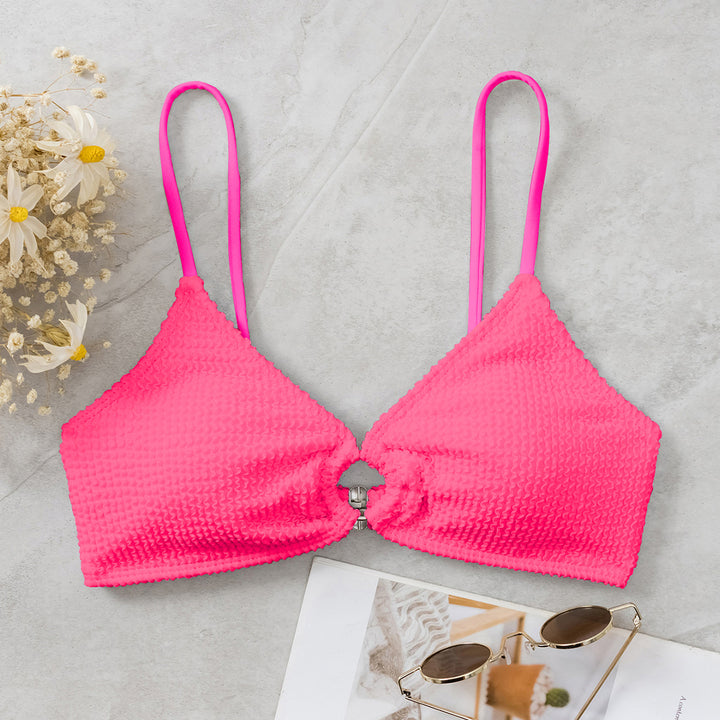 Women's triangle bikini with textured design and side ring Mune Fashion