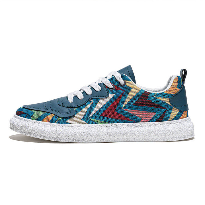 Women's Fashion Sneakers with Colorful Zigzag Pattern and Comfortable Cushioning Mune Fashion