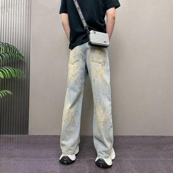 Men's Stylish Baggy Jeans with Creative Washes Mune Fashion