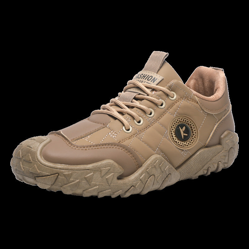 Men's robust outdoor sneaker with profile trail sole and quilted upper material look Mune Fashion