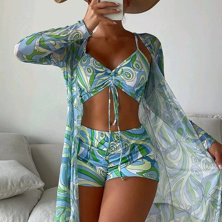 Women's Beach Set with Fashionable Wrap Design Mune Fashion