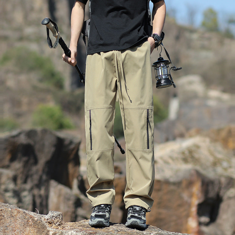 Men's Technical Outdoor and Hiking Pants with Zipper Pockets and Adjustable Waist Mune Fashion