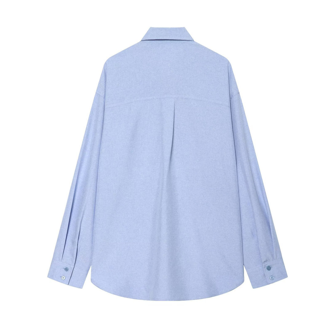 Women's Oversized Shirt with Tie Loops, Concealed Button Placket and Drawstring Hem Mune Fashion