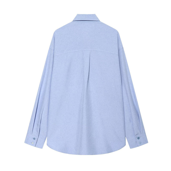 Women's Oversized Shirt with Tie Loops, Concealed Button Placket and Drawstring Hem Mune Fashion