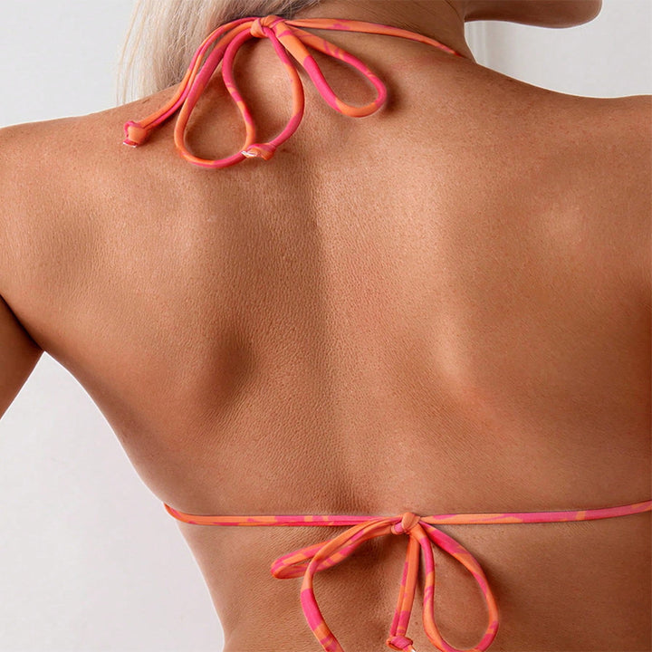 Women's triangle bikini with floral design and adjustable straps Mune Fashion