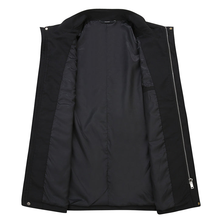 Men's Lightweight Water-Repellent Short Coat with Stand-Up Collar and Concealed Zipper Mune Fashion