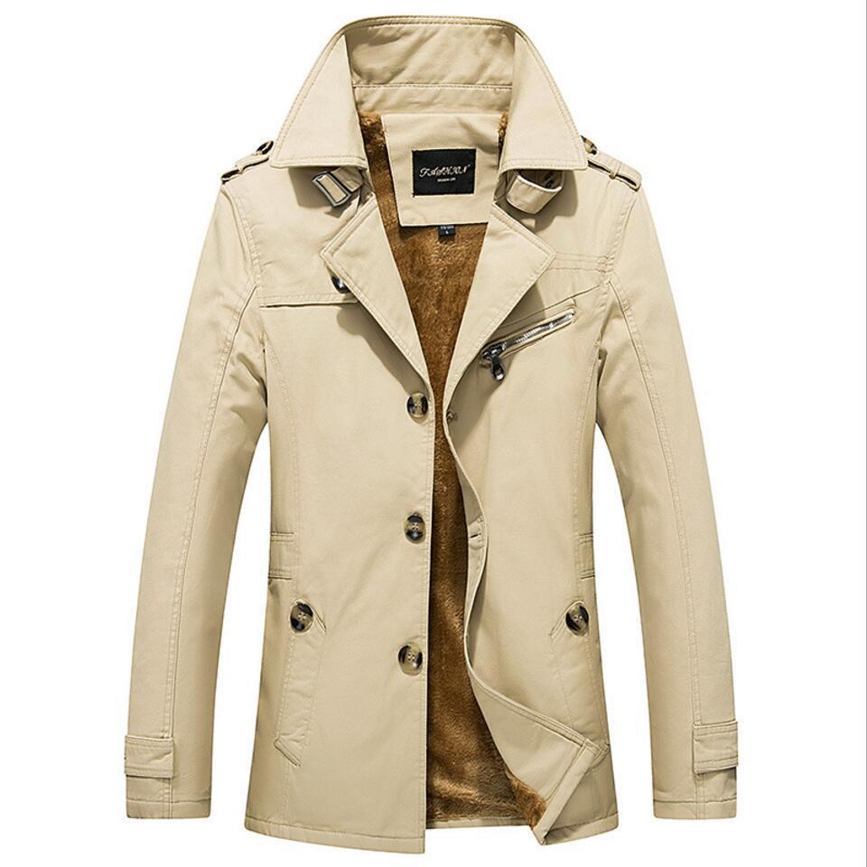 Men's short coat with teddy fleece lining, stand-up collar and double-breasted button placket Mune Fashion