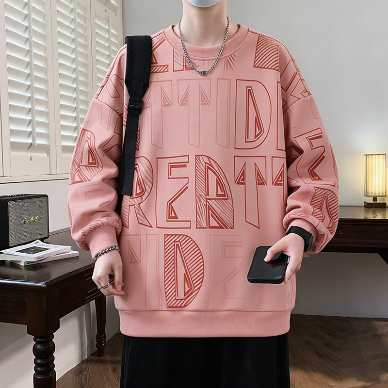 Men's Oversized Sweatshirt with large lettering print and ribbed hem Mune Fashion