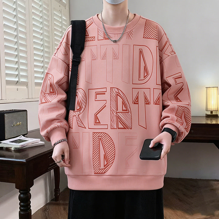 Men's Oversized Sweatshirt with large lettering print and ribbed hem Mune Fashion