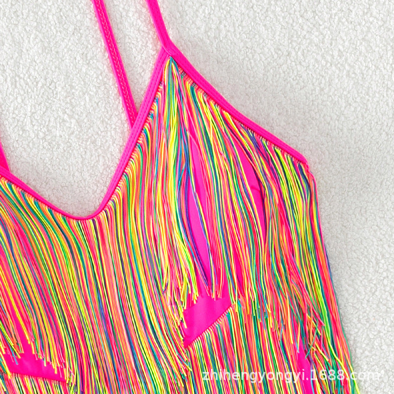 Women's swimsuit with colorful fringe design Mune Fashion