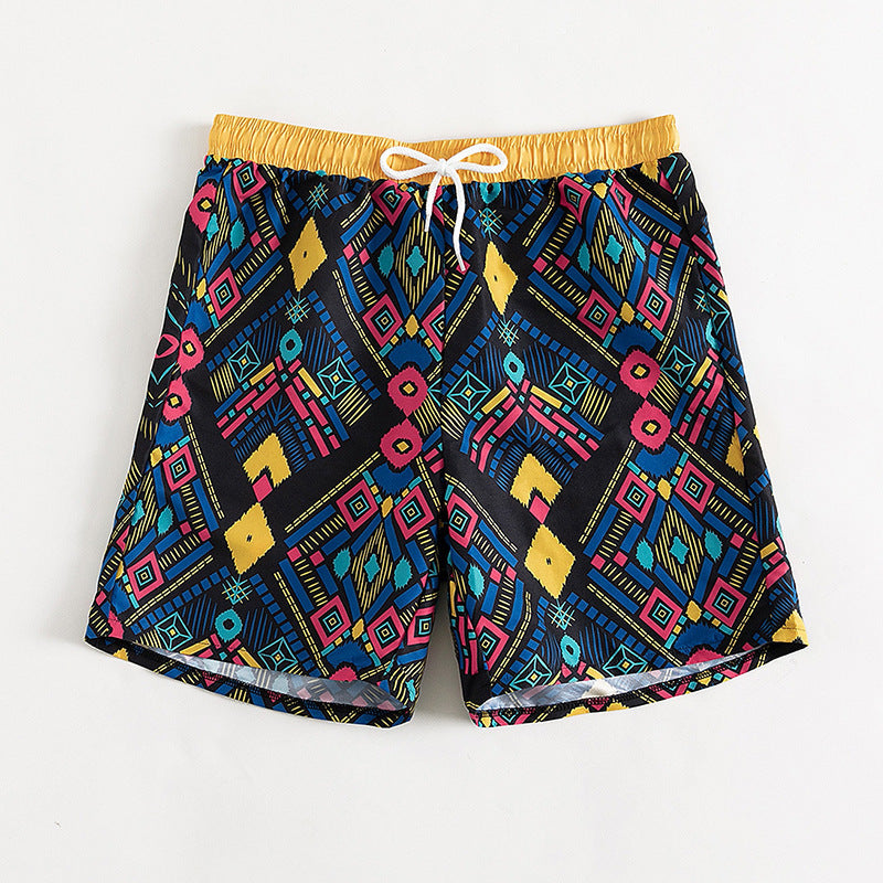 Women's swim shorts with geometric pattern and elastic waistband Mune Fashion