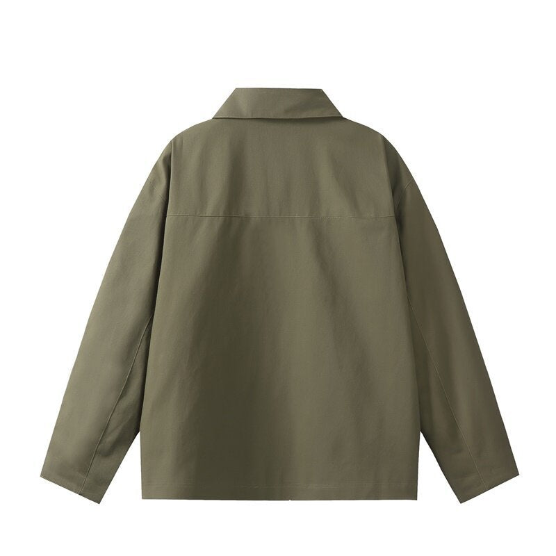 Men's utility worker jacket with a full-length zipper, patch pockets, and straight cut Mune Fashion