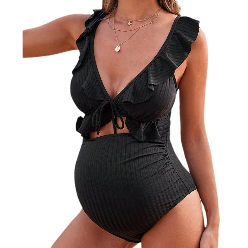 Women's One-Piece Swimsuit with Playful Ruffle Design Mune Fashion