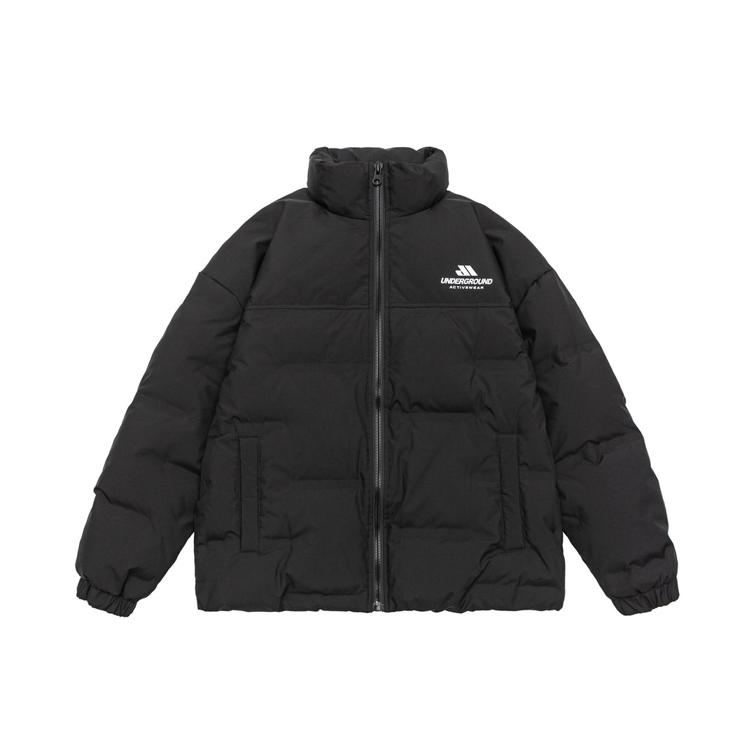 Unisex Padded Comfort Puffer Jacket with High Stand Collar and Brand Logo Mune Fashion