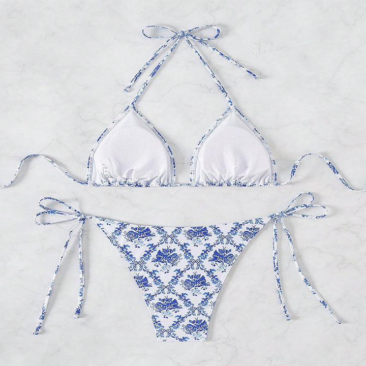 Women's triangle bikini with adjustable straps and floral pattern Mune Fashion