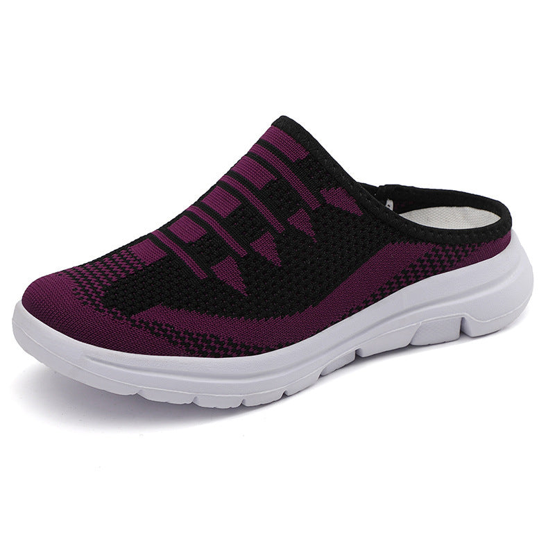 Women's ergonomic knitted mule with open heel, cushioned comfort insole, and flexible lightweight sole Mune Fashion