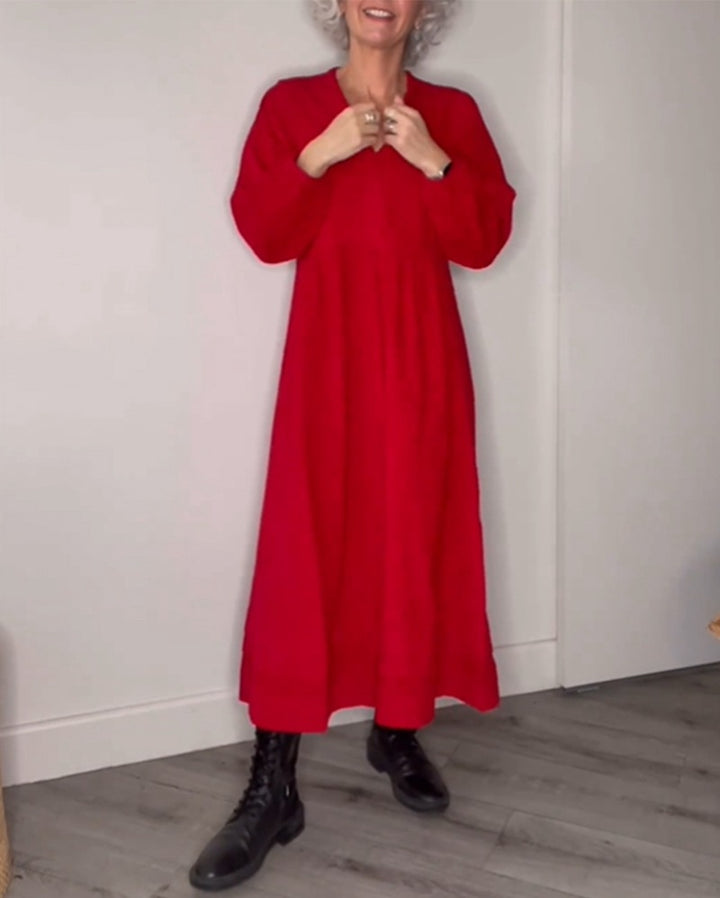 Women's ankle-length jersey dress with empire seam and balloon sleeves Mune Fashion