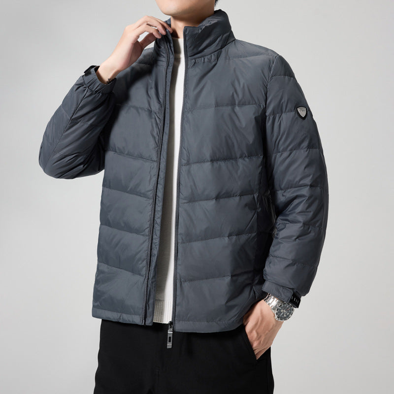 Men's lightweight quilted thermal jacket with stand-up collar and windproof insulation Mune Fashion