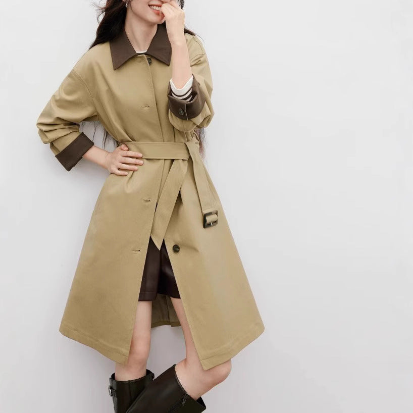 Women's Stylish Trench Coat with Contrasting Details Mune Fashion