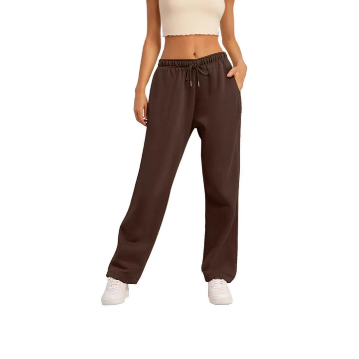 Women's wide High-Waist loungewear jogging pants with elastic waistband drawstring and side pockets Mune Fashion