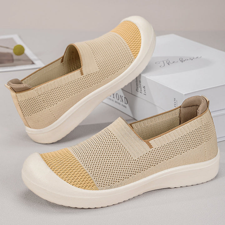 Women’s lightweight knitted slip-on sneaker with reinforced toe cap and shock-absorbing EVA platform sole Mune Fashion