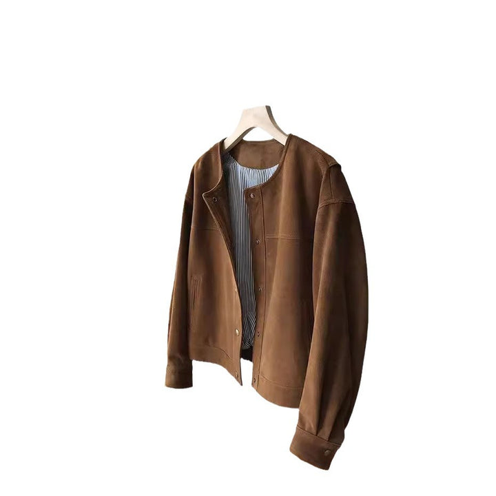 Women Fashionable and Casual Suede Jacket Mune Fashion