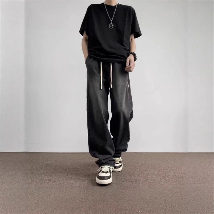 Women's Wide-Cut Jeans with Unique Mune Fashion Design