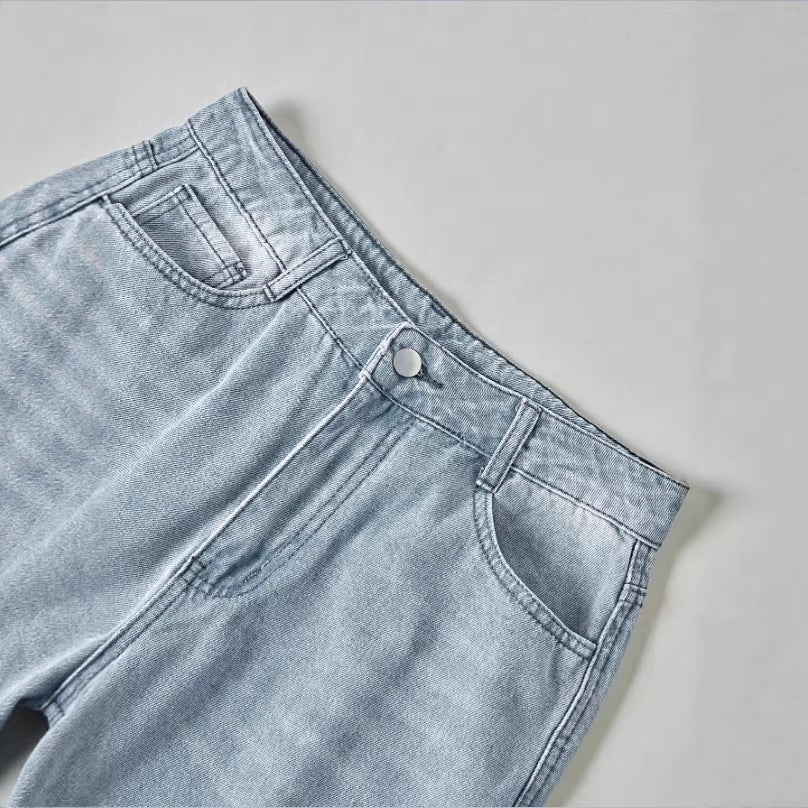 Women's wide high-waist jeans pants in palazzo style Mune Fashion