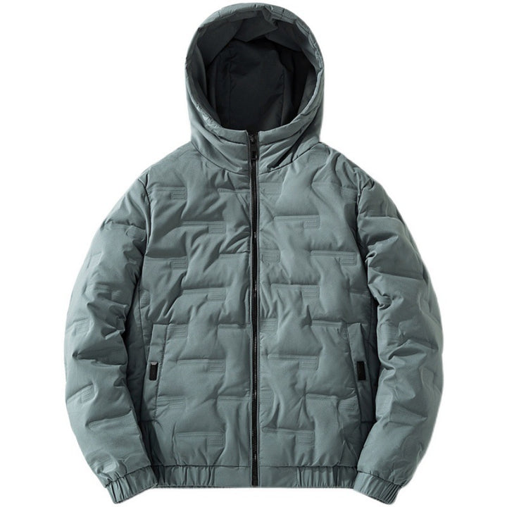 Men's padded parka with embossed square pattern and elastic cuffs Mune Fashion