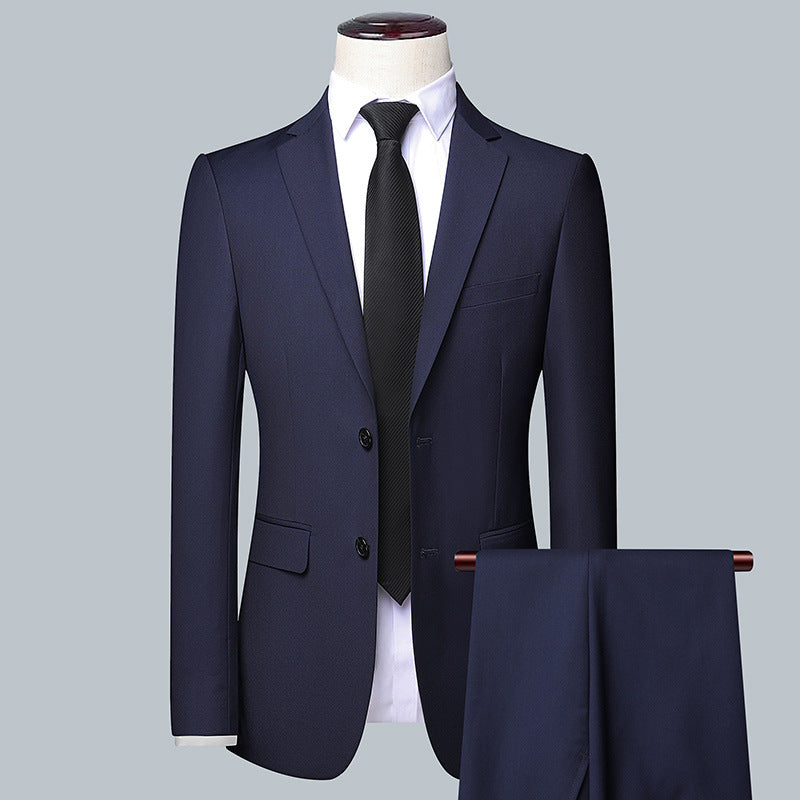 Men's Modern Slim-Fit Suit Jacket with fine texture, lightweight stretch, and flap pockets Mune Fashion