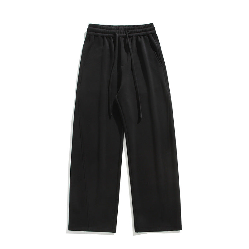 Women Wide Lounge Pants with High Waist made of Fleece, Drawstring and Side Pockets Mune Fashion