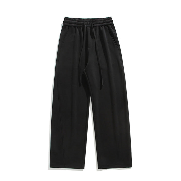 Women Wide Lounge Pants with High Waist made of Fleece, Drawstring and Side Pockets Mune Fashion