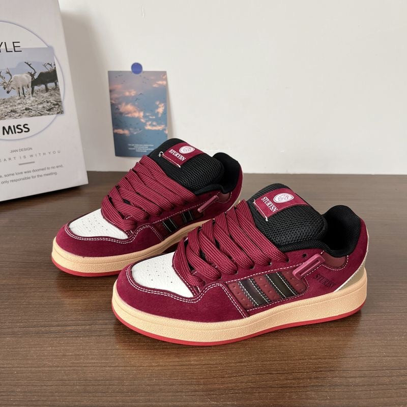 Women's fashionable sneakers with thick, padded soles and elastic laces Mune Fashion