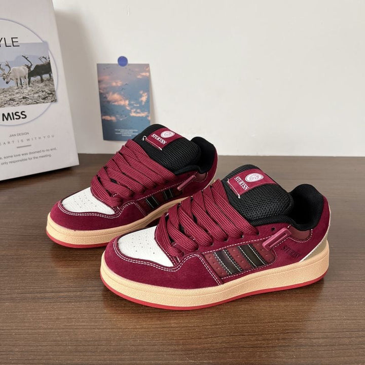 Women's fashionable sneakers with thick, padded soles and elastic laces Mune Fashion