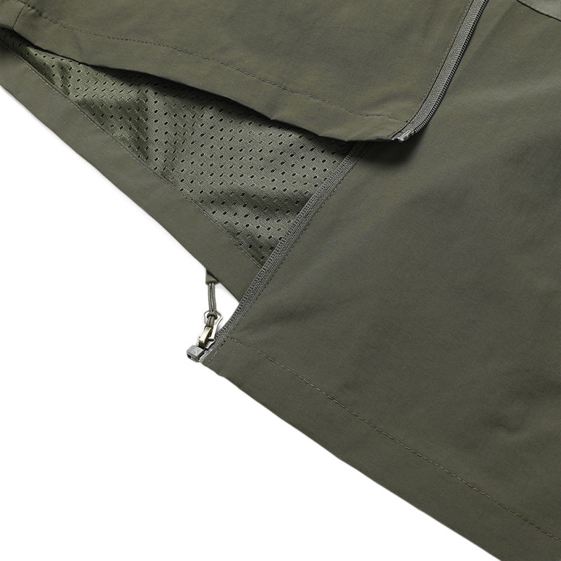 Men's Ultralight All-Weather Outdoor Jacket with Hood Breathable Mesh Lining and Zippered Pockets Mune Fashion