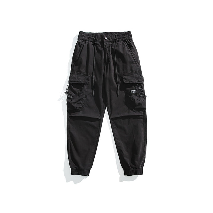 Men's Utility Cargo Jogger Pants with Elastic Comfort Waistband and Multifunctional Pockets Drune