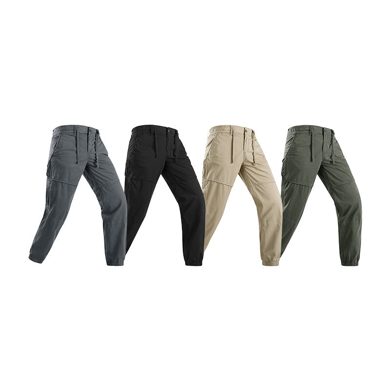 Herren Leichte Cargo-Jogginghose mit Tunnelzug, Kniepasse und elastischen Bündchen Mune Fashion