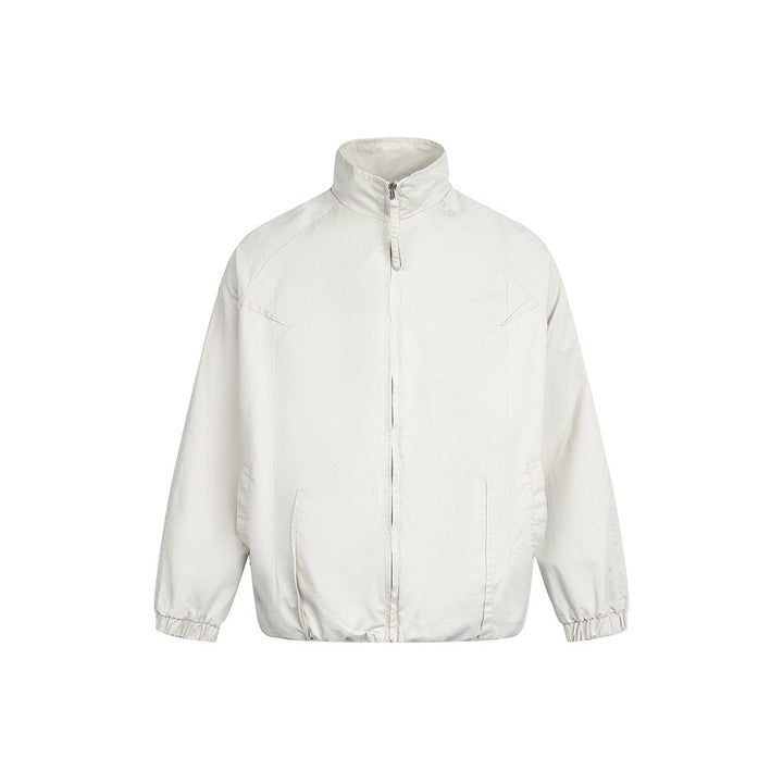 Unisex Lightweight Boxy Windbreaker with High Stand Collar, Full Zip and Elastic Hem Mune Fashion